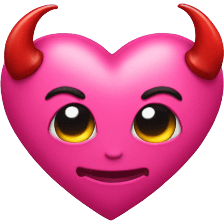 pink heart with devil horns emoji