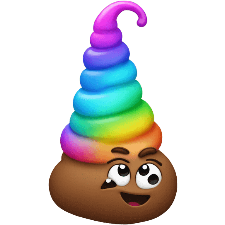 poop with a unicorn horn emoji