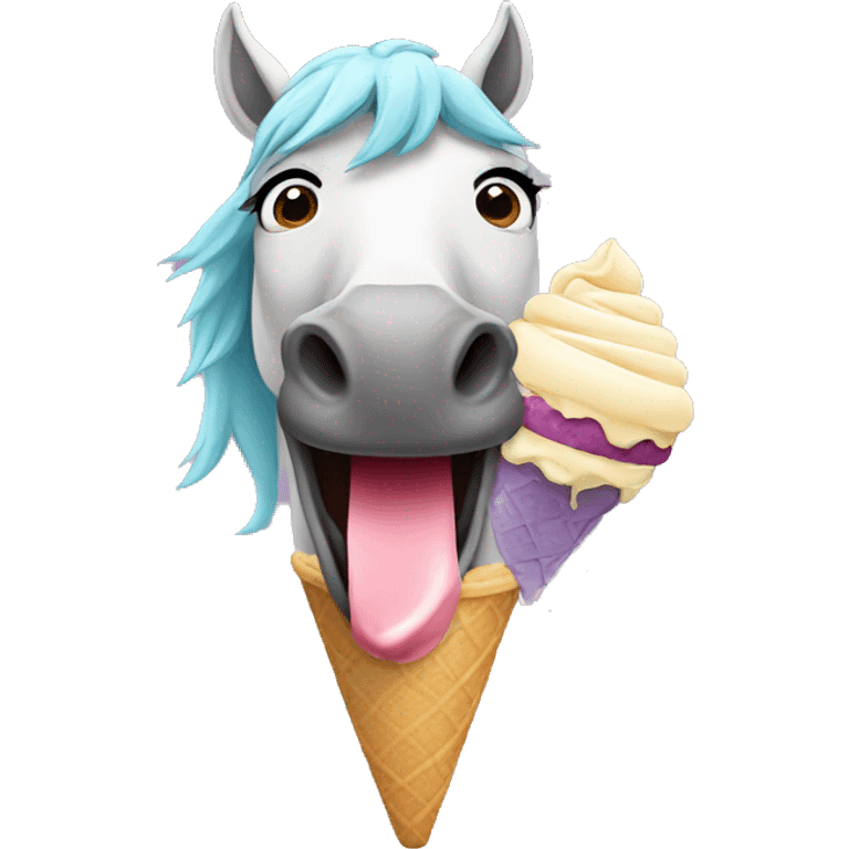 Horse eating ice cream  emoji