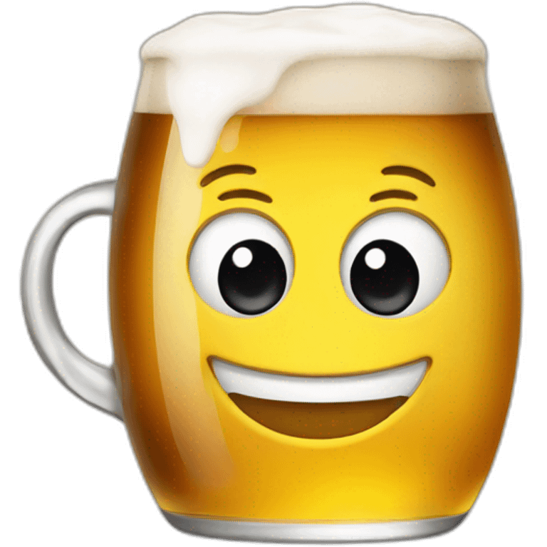 Chat avec une bière emoji