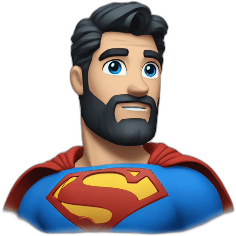 Superman Blue Eyes Beard Muscle emoji