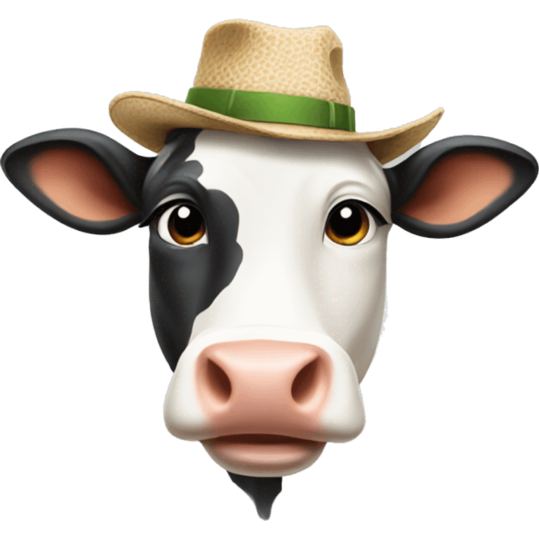 a cow wearing a hat  emoji