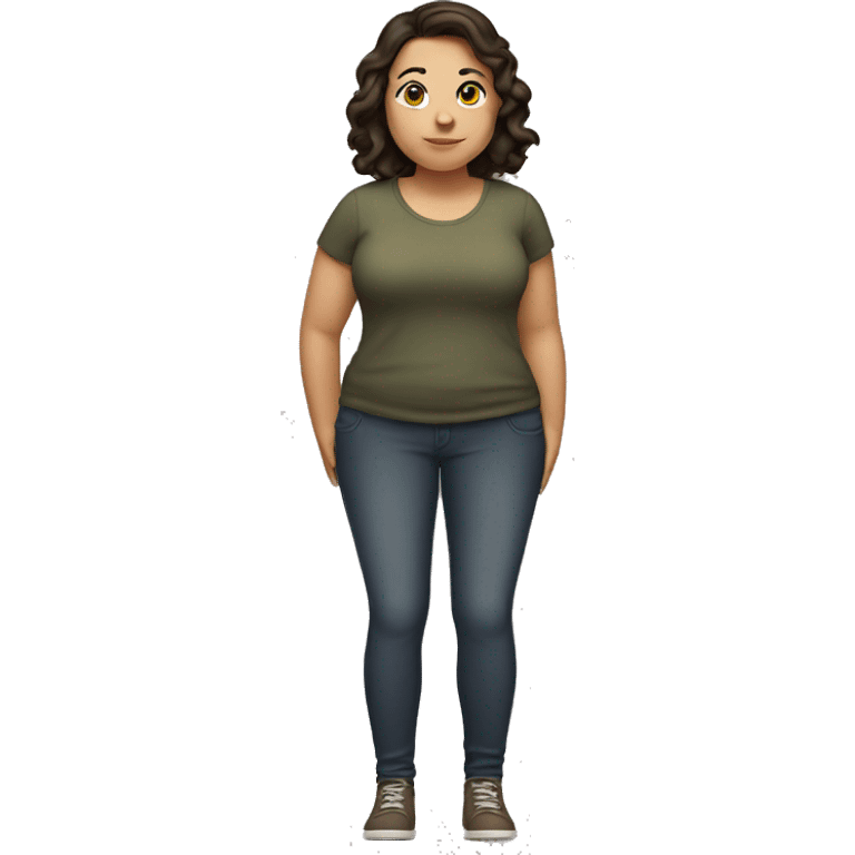 Fat brunette girl standing emoji