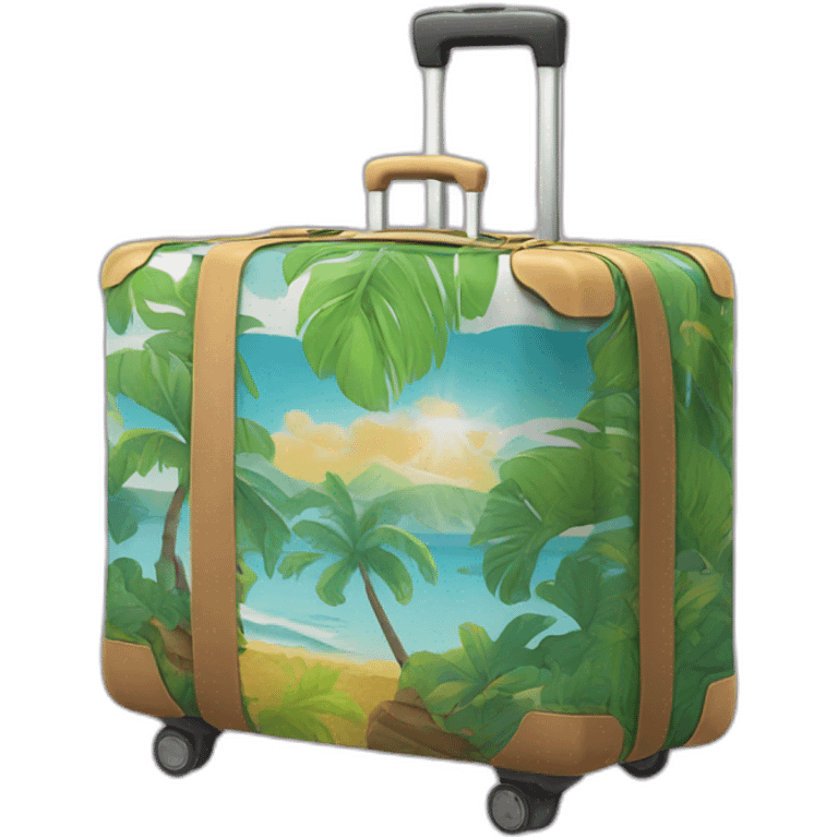 hawaian t-shirt in luggage emoji