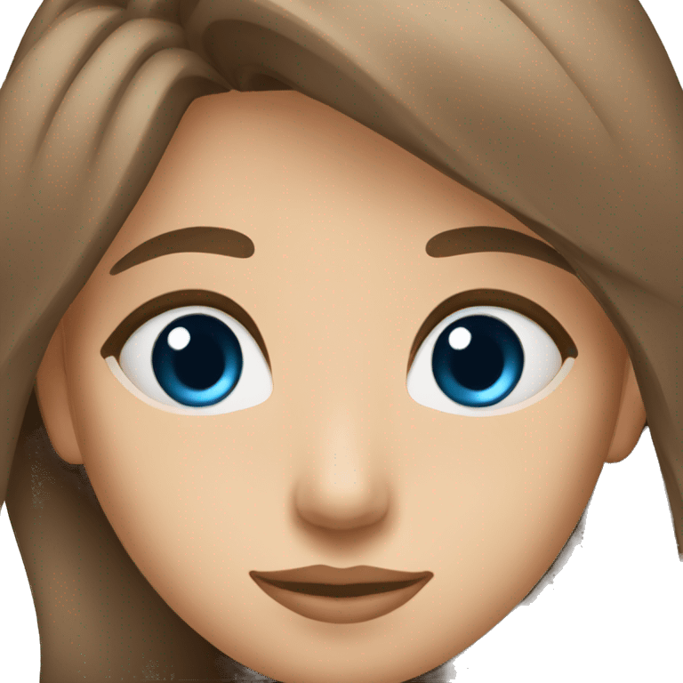 woman student blue eyes brown hair emoji