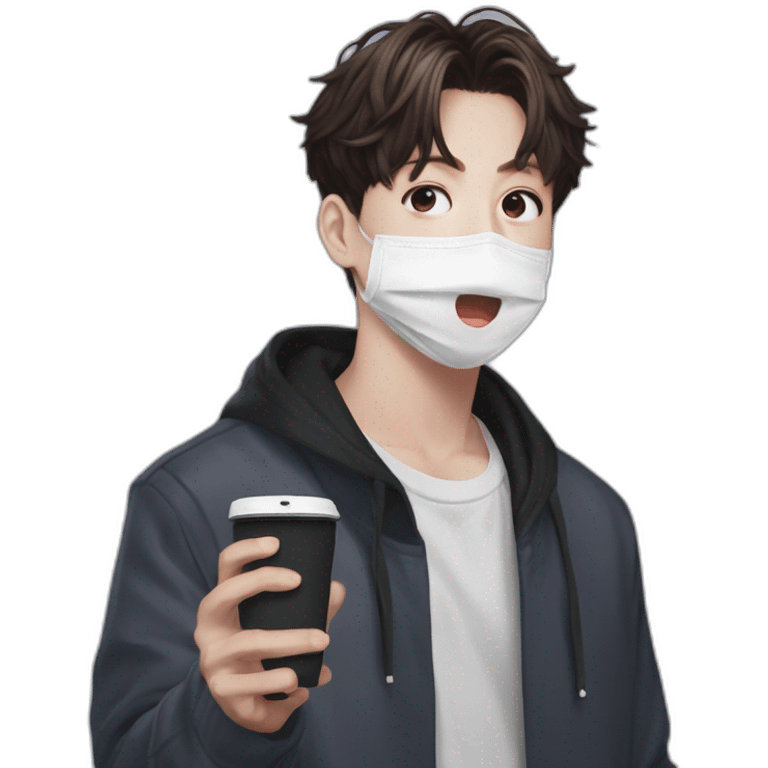 jungkook con microfono pero en pandemia emoji