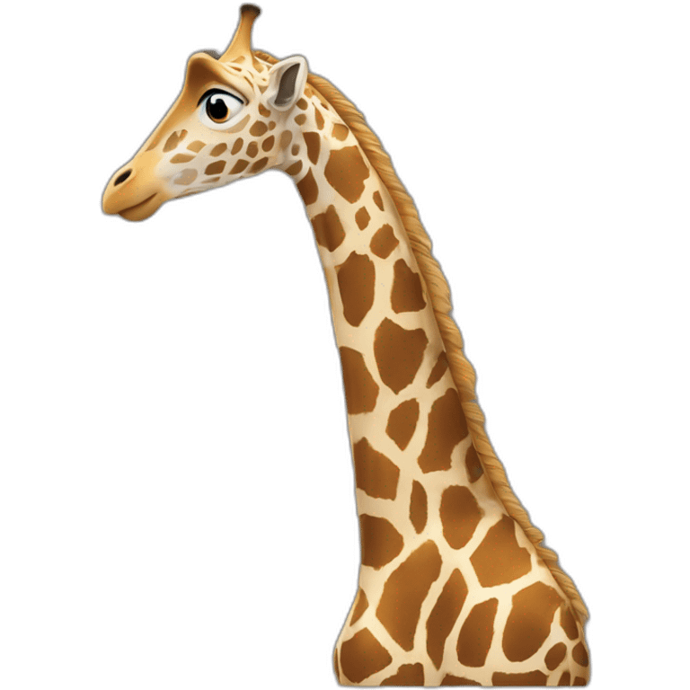 Chat sur une girafe emoji