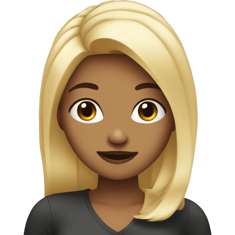 blonde girl with finger pose and black hair  emoji