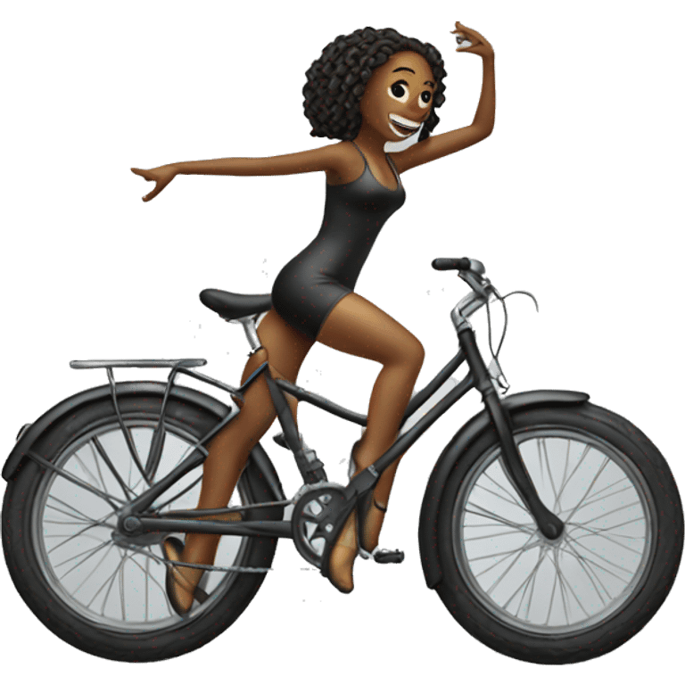 Bike with a dancer emoji