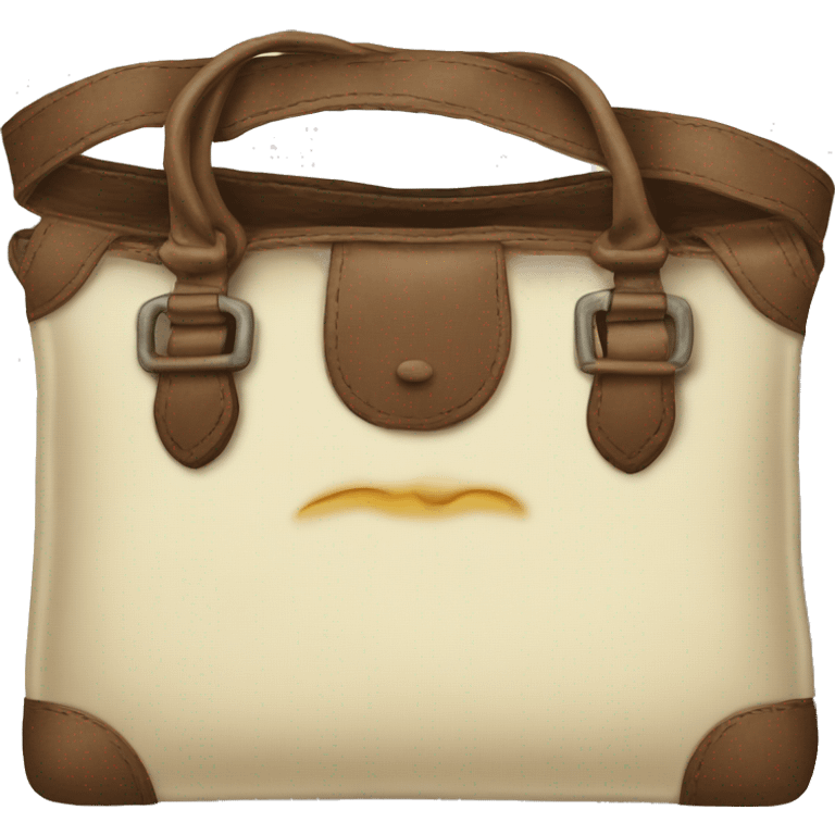 vintage bag with book white emoji