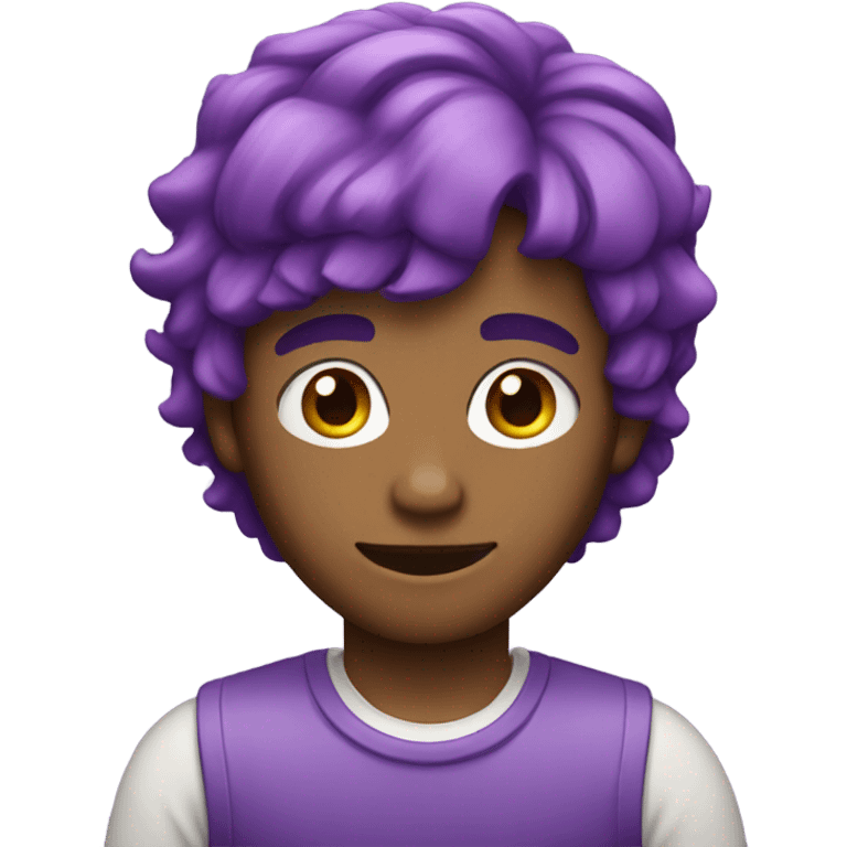 Boy with purple mullet ￼ emoji