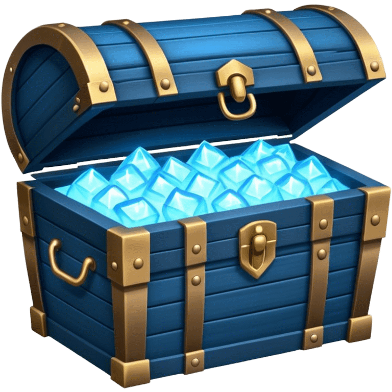 open treasure chest blue glowing emoji