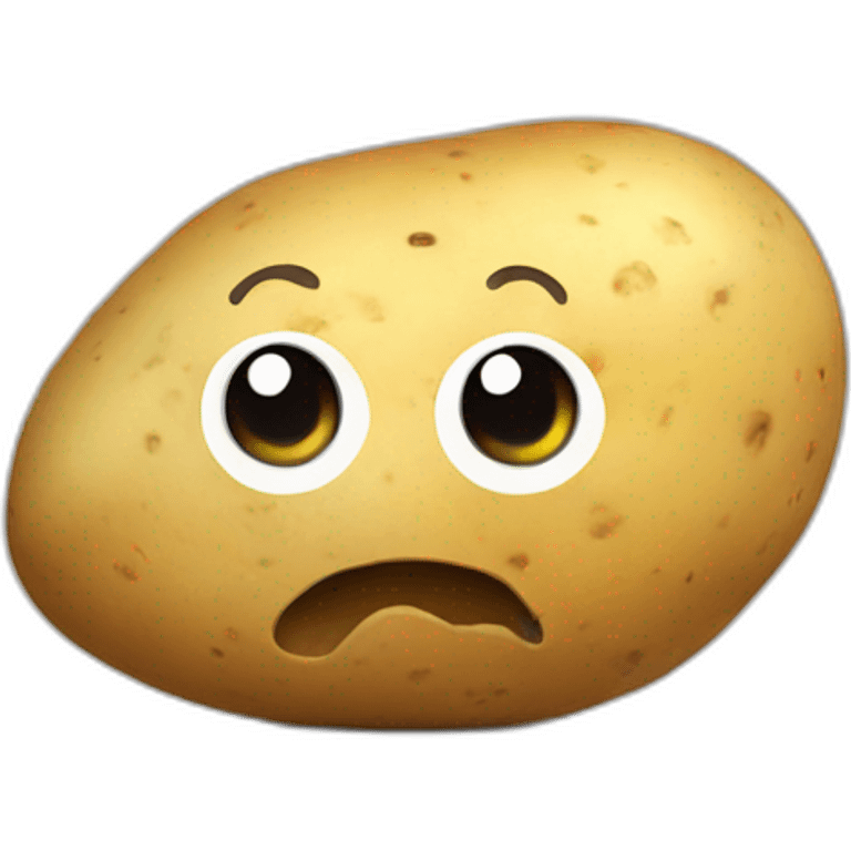 a potato that its genz and shy emoji