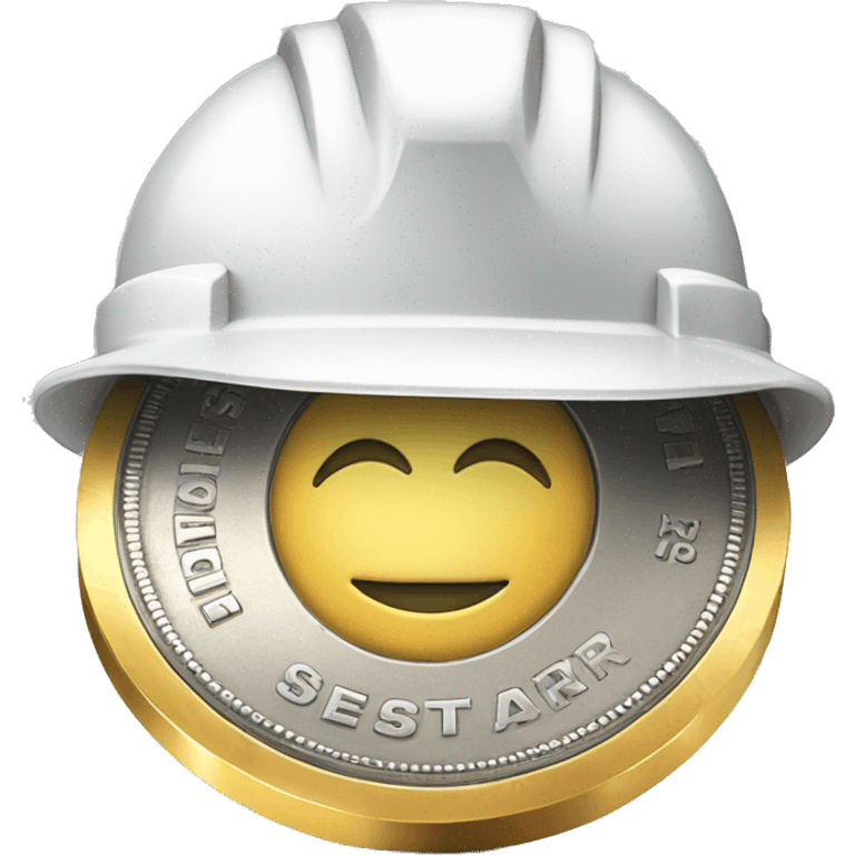 dollar coin with a hardhat emoji