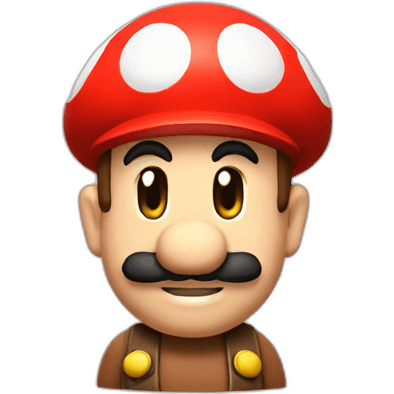 Mario with a mushroom emoji