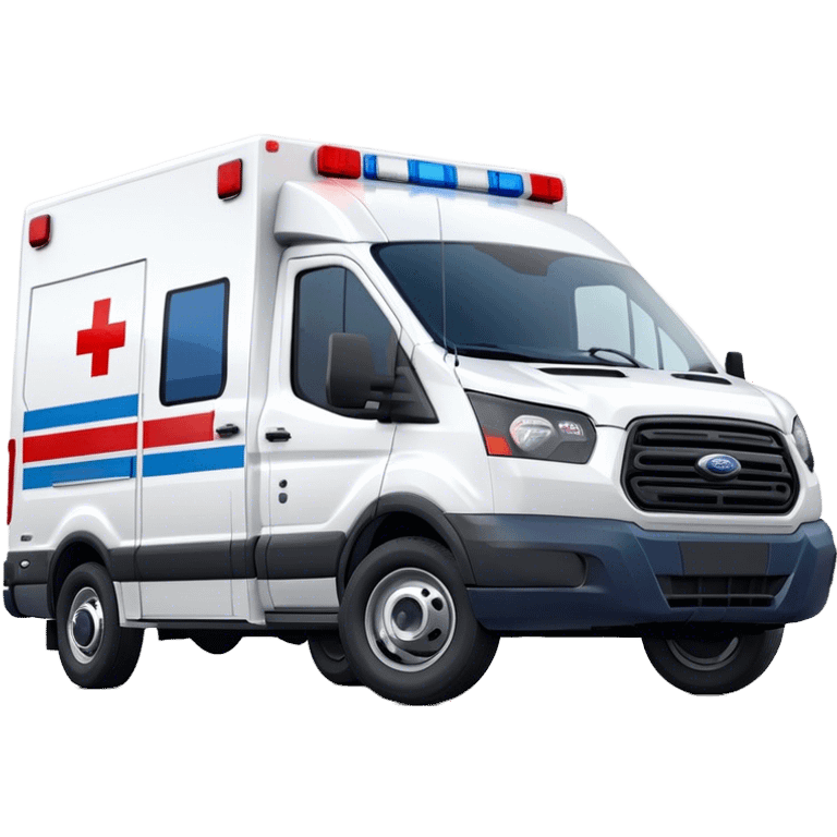 Ambulance - Ford Transit 350 (Model Year: 2021) (Iconic colour: White with red and blue lights) emoji