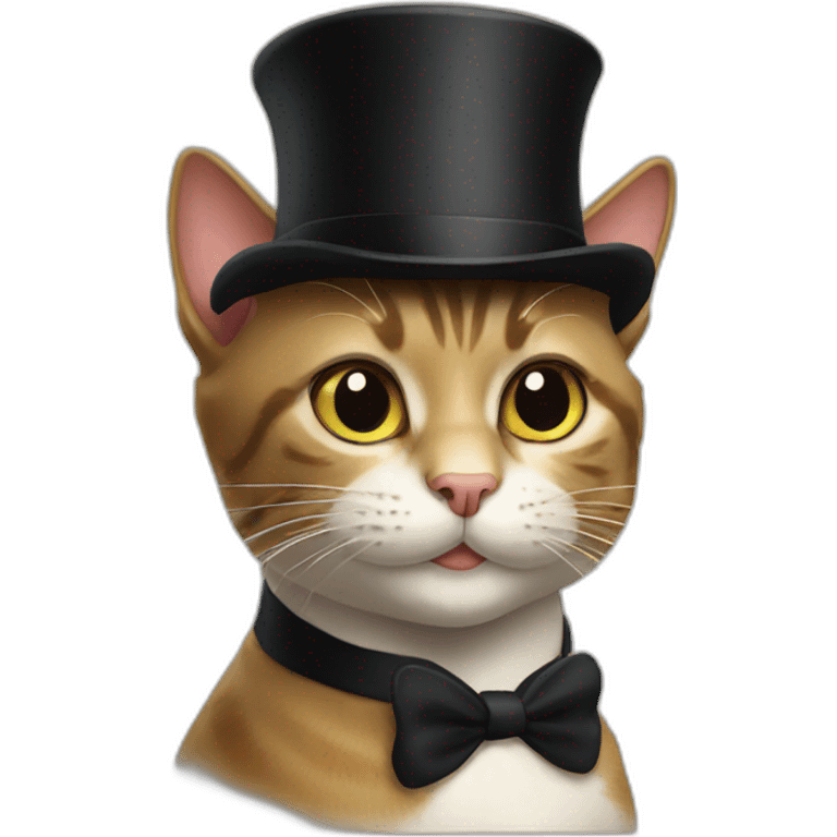 top hat cat emoji