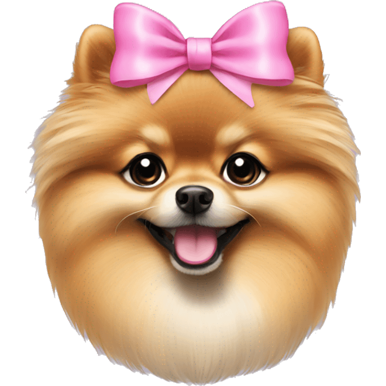 pomeranian with a pink bow emoji