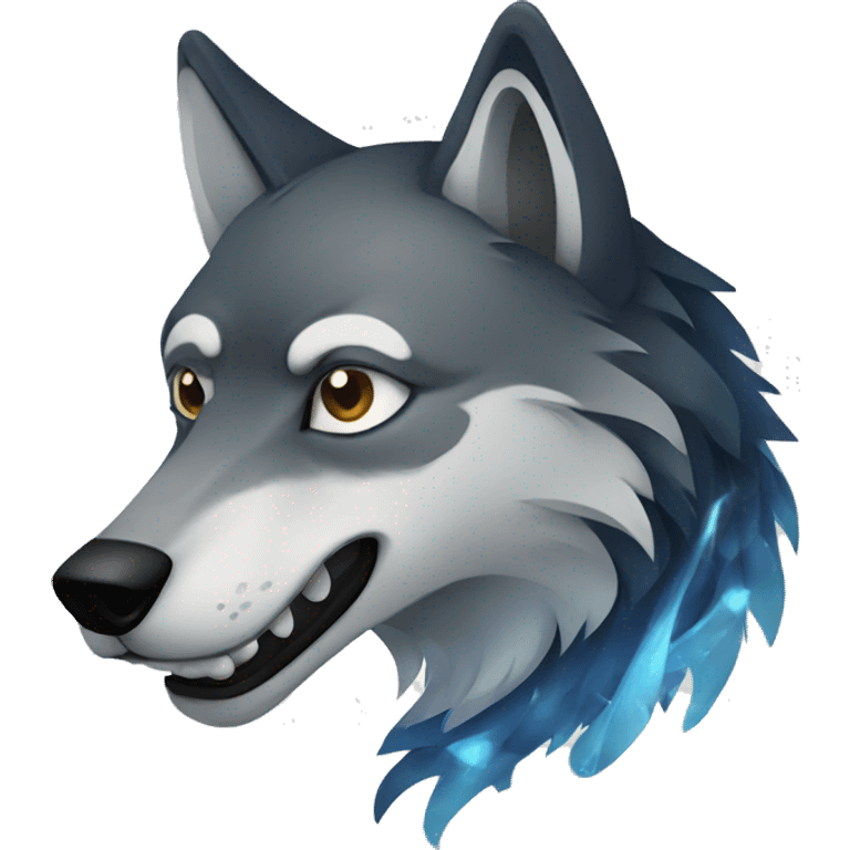 Wolf with hypno spiral emoji