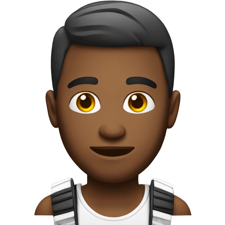 A white video gamer with a low taper fade emoji