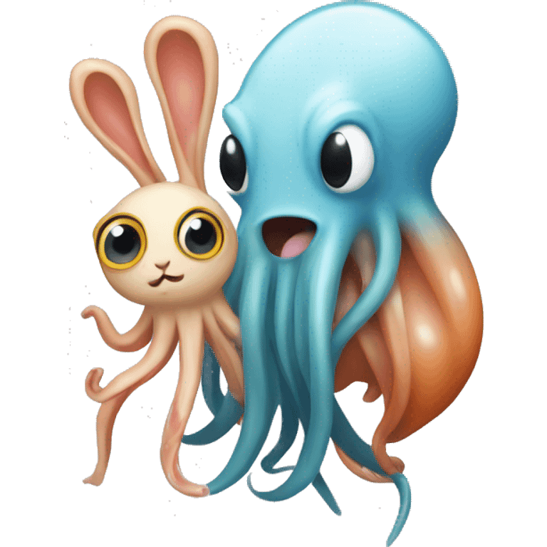 squid holds a rabbit emoji