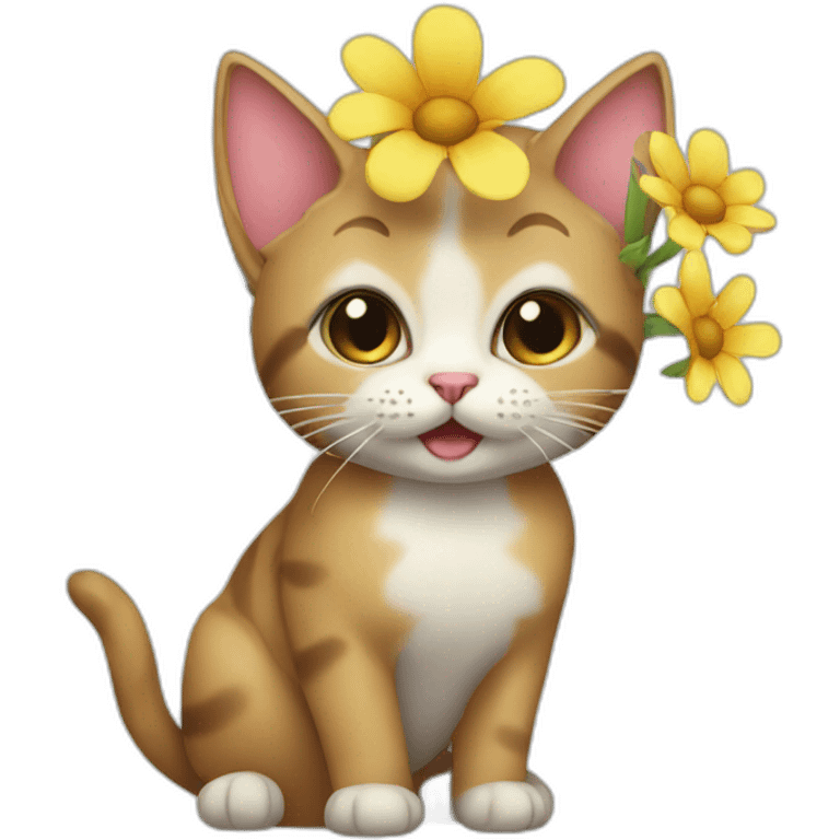 Cat flower emoji