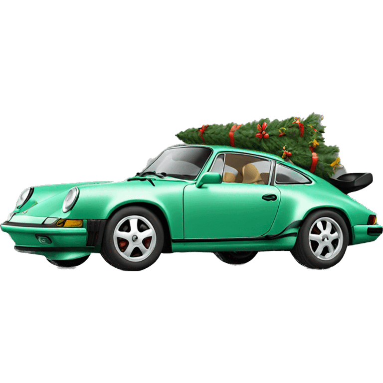 Christmas car Porshe  emoji