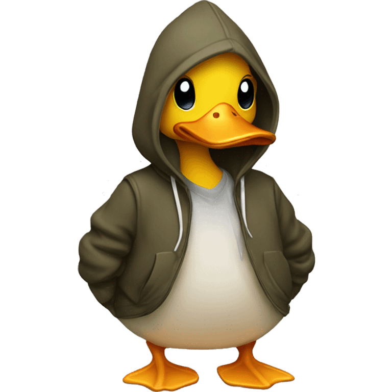 Duck with hoodie  emoji