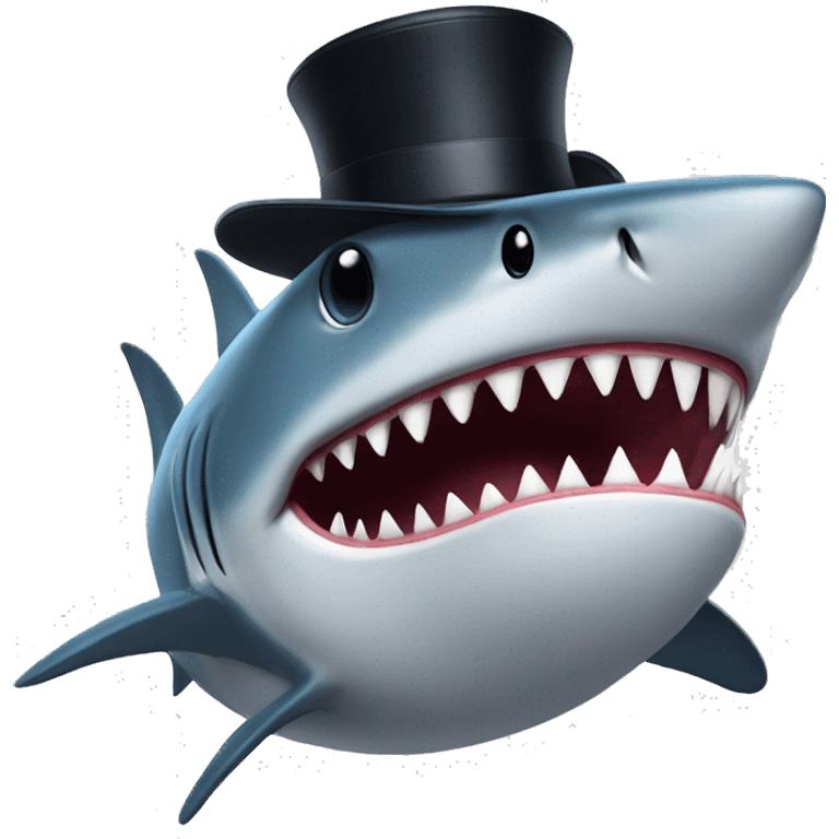 Shark with tophat emoji