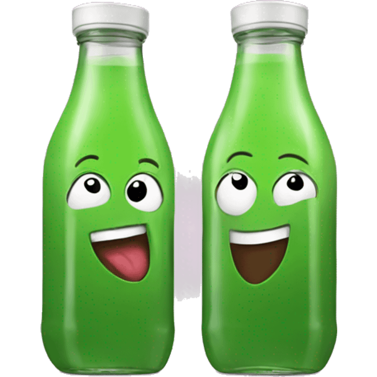 2 juice bottles cheersing emoji