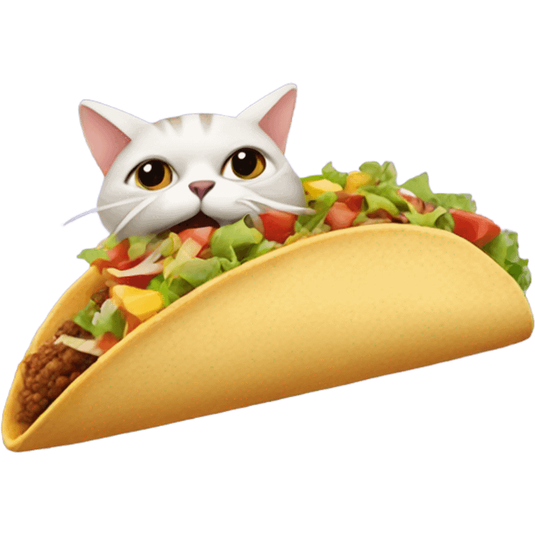 Cat eating a taco emoji