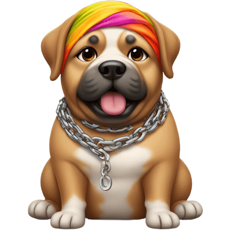 fat dog with a chain and a durag emoji