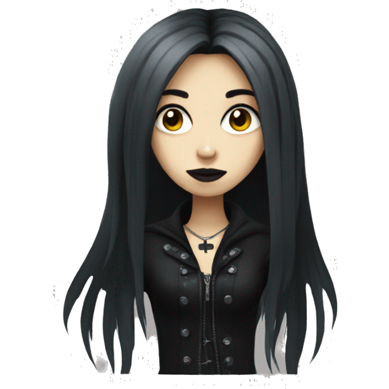 goth girl, long hair emoji