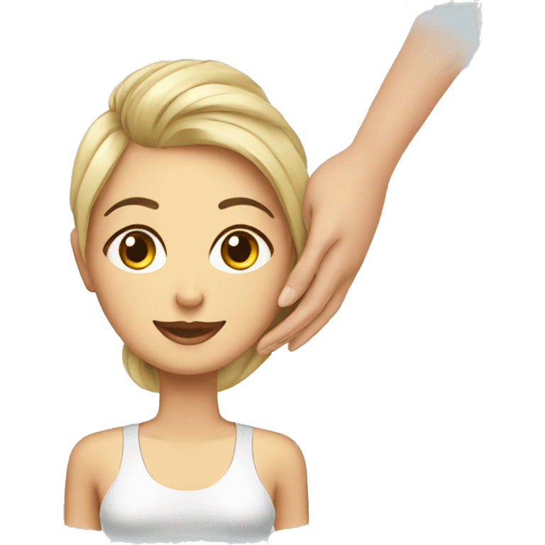 beautician giving massage to patient emoji