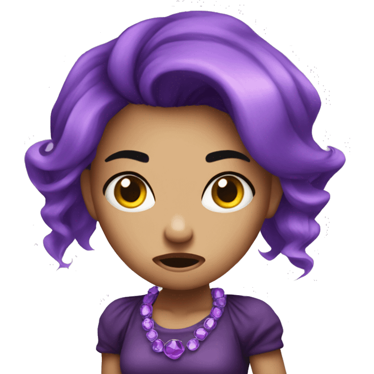 angry jewel girl with purple gem hair emoji