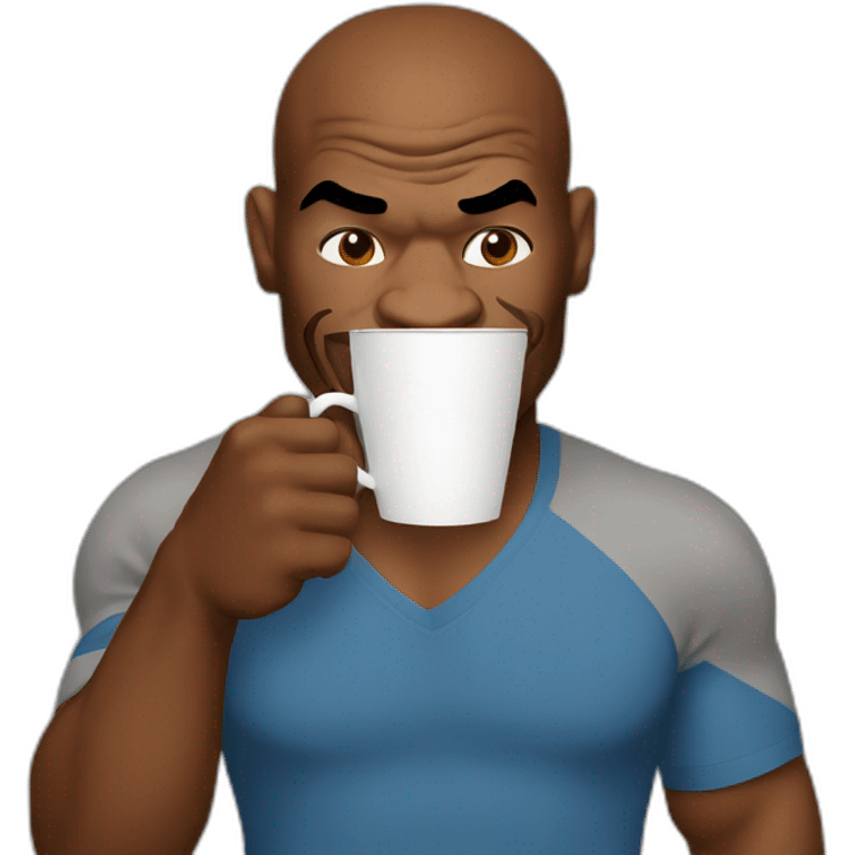 mike tyson with coffee emoji