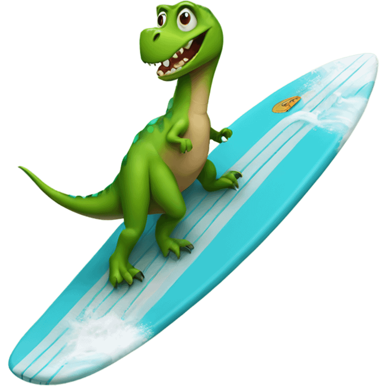 Dinosaur on a surfboard  emoji