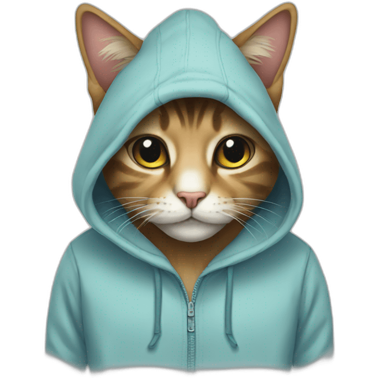 A cat with a hoody emoji