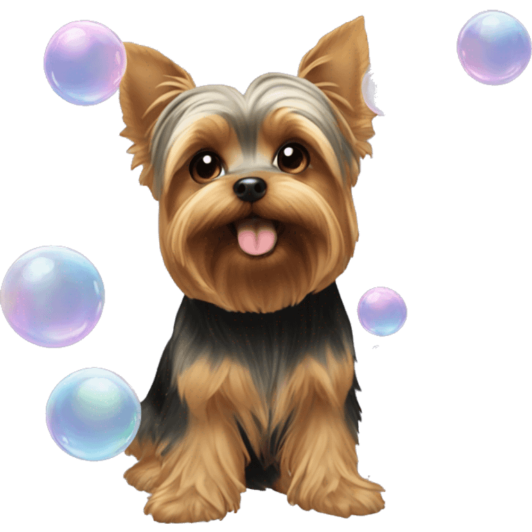 Yorkie soap bubbles emoji