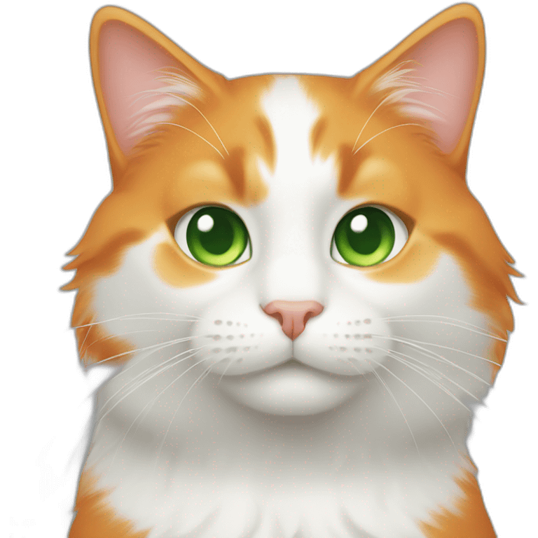 orange and white cat with green eyes emoji