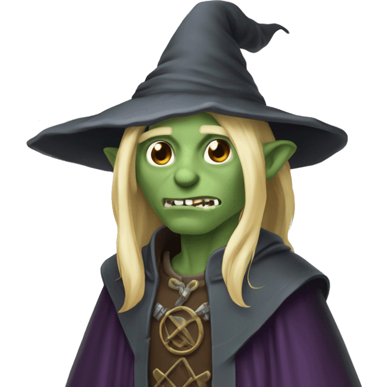 half-orc wizard necromancer with blonde hair emoji