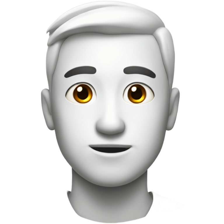 White with asymmetric black spot on his head emoji