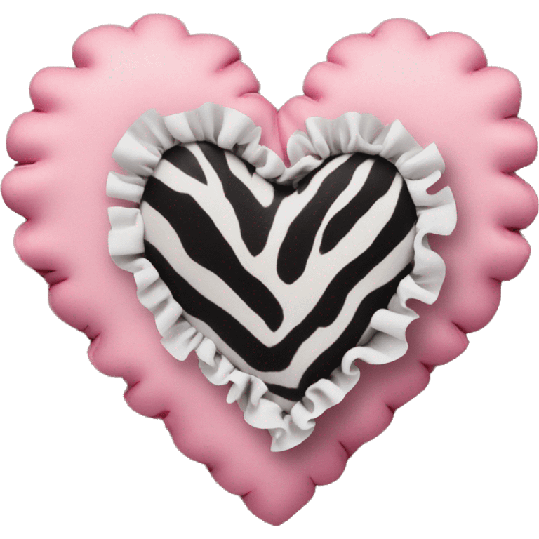 pink heart with ruffles and zebra print emoji