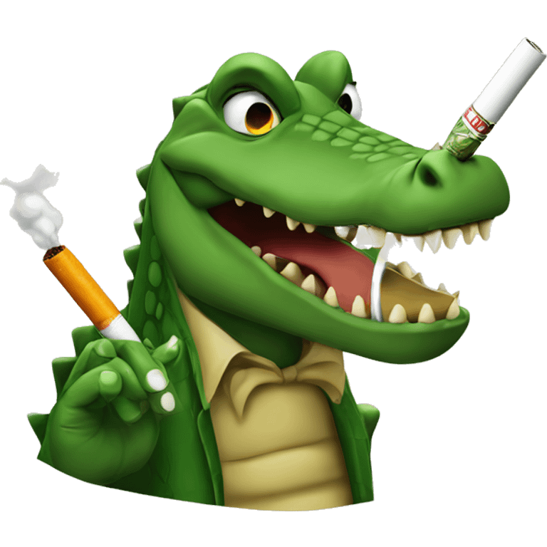 crocodile smoking a cigarette  emoji