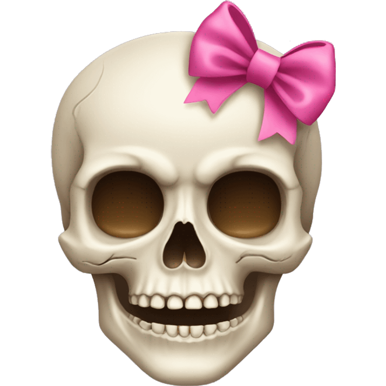 Skull with a pink bow emoji