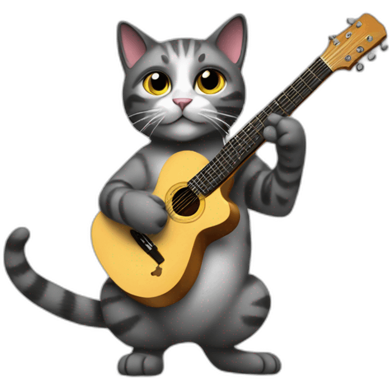 a cat playing the guitar emoji