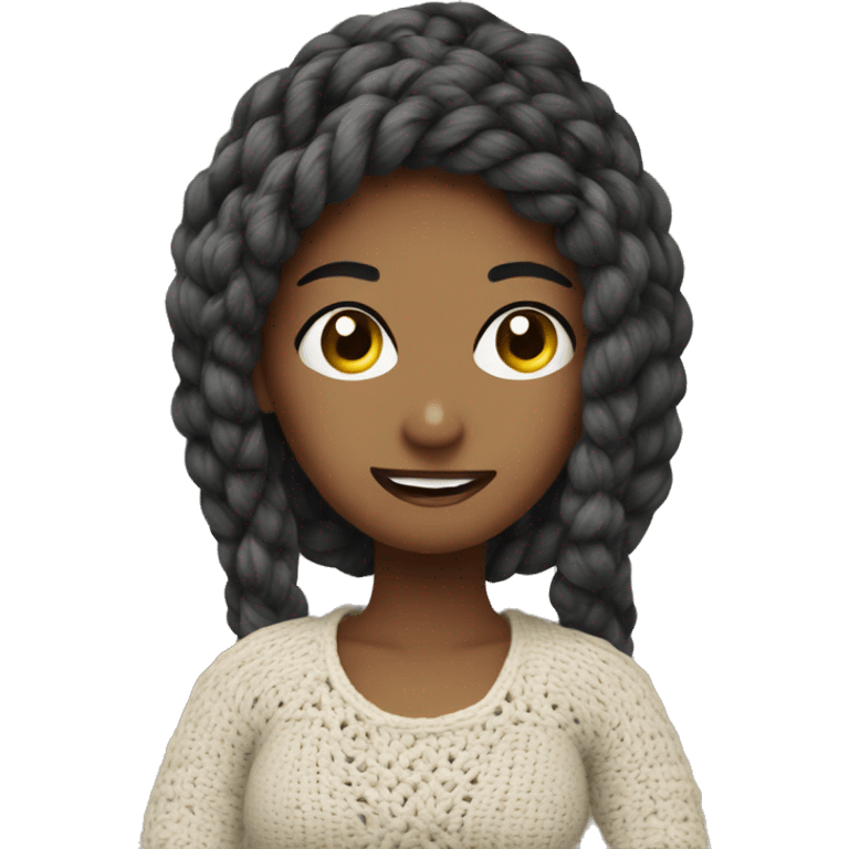 Crochet girl yarn emoji