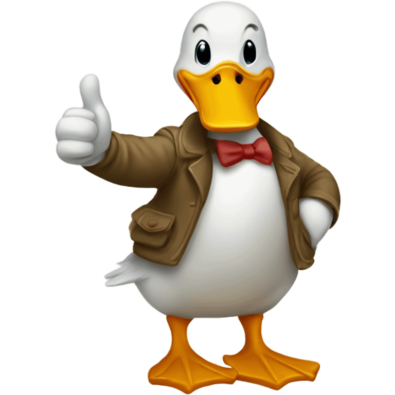 duck holding a thumb up, drawn style emoji