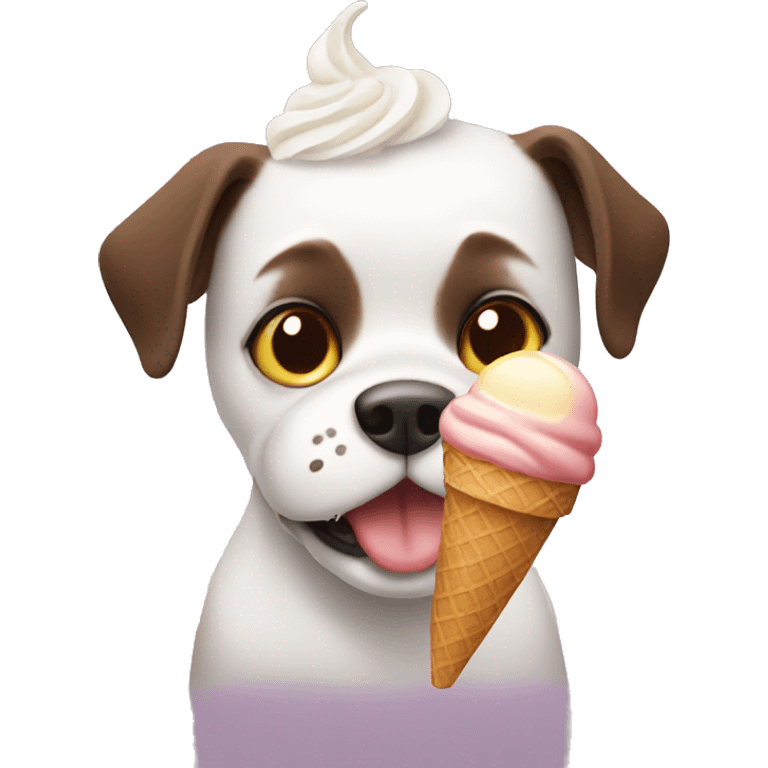 A dog with a ice Cream  emoji