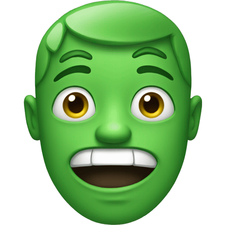 funny green face emoji